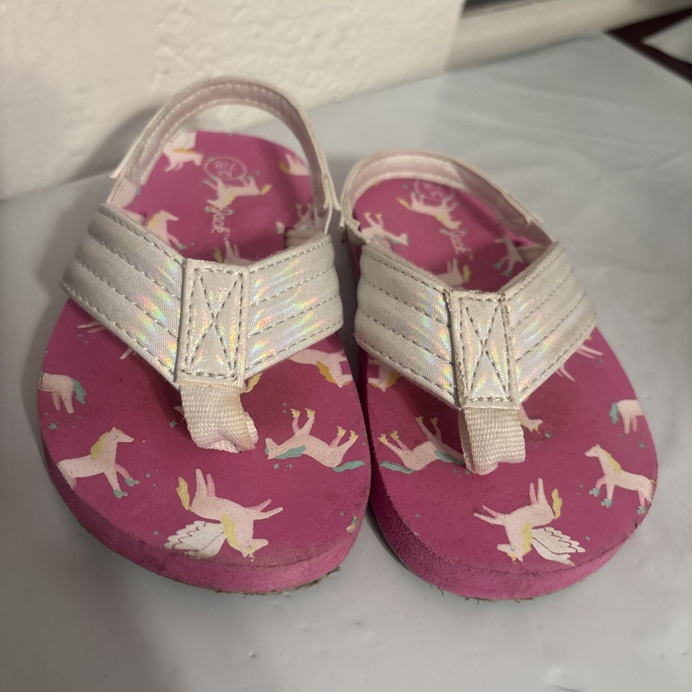 Toddler Girls Flip Flops Size M 7/8